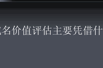 域名价值评估主要凭借什么？新手如何定义域名价值？