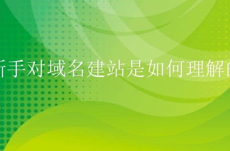新手对域名建站是如何理解的？该怎么进行建站？
