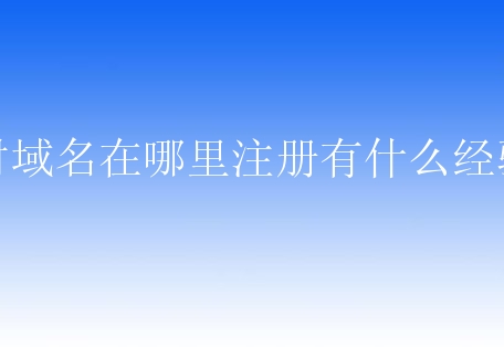 对域名在哪里注册有什么经验？小白如何找呢？