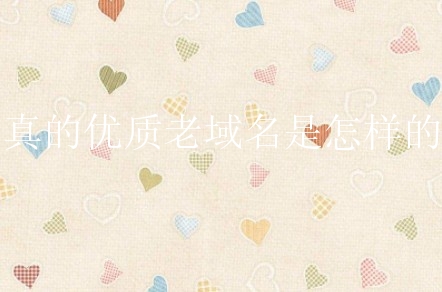 真的优质老域名是怎样的？小白该怎么进行挑选？